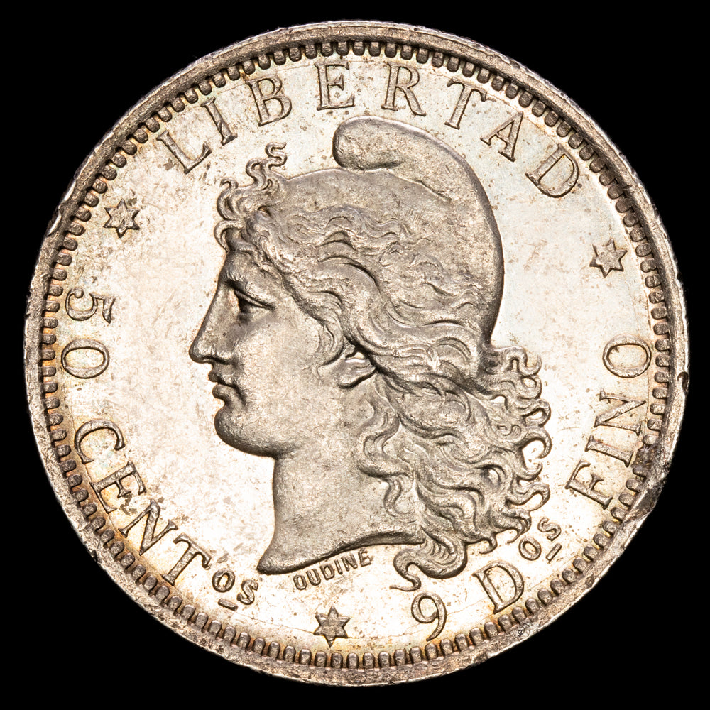 República de Argentina. 50 Centavos. (12,50 g.). 1882. SC-.