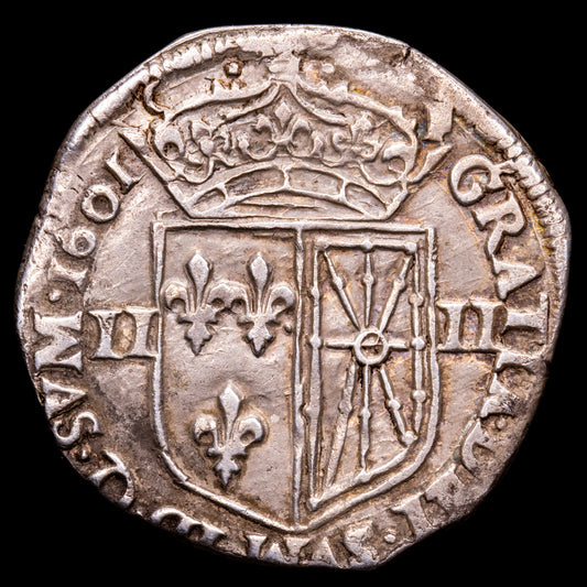 Henri IV. 1/4 Ecu. (9,49 g.). Navarra. 1601. DY1238. MBC+.