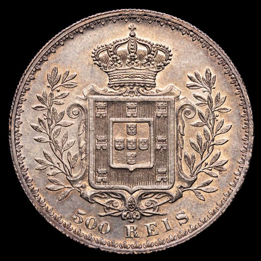 Portugal – Carlos I. 500 Reis. (12,52 g.). 1891. KM-535. EBC.