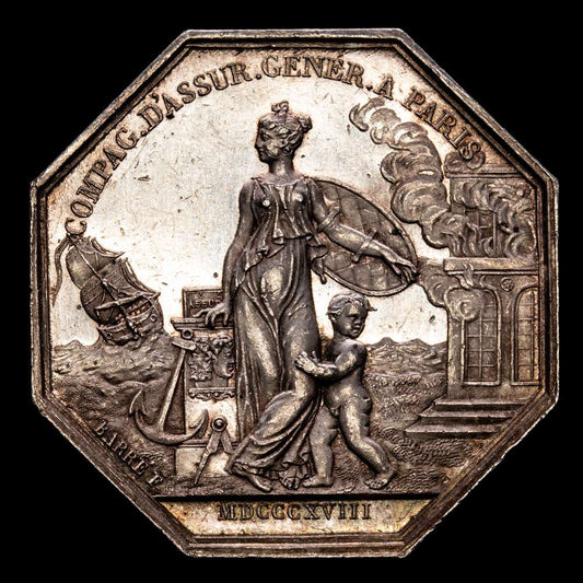 Francia – Louis XVIII. Jetón. (12,35 g.). París. 1818. UNC-.