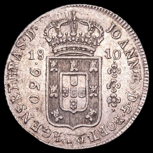 Brasil – Joao Princ Regent. 960 Reis. (26,67 g.). Rio. 1810. KM-307.3. MBC+. Acuñado sobre un 8 Reales
