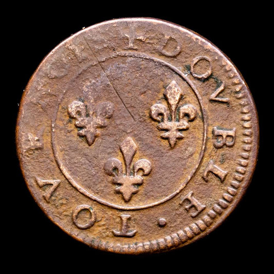 Francia. Double Tournois. (2,88 g.). S/F. DY-1152. BC+.
