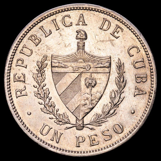República de Cuba. 1 Peso. (26,69 g.). Cuba. 1932. KM-15.2. EBC-.
