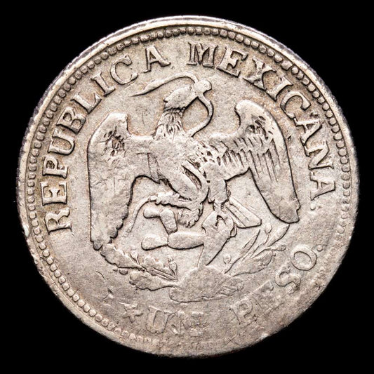 México . Estado de Guerrero Emiliano Zapata 1 Peso 1914 GRO Plata 12,68g KM# 641. MBC