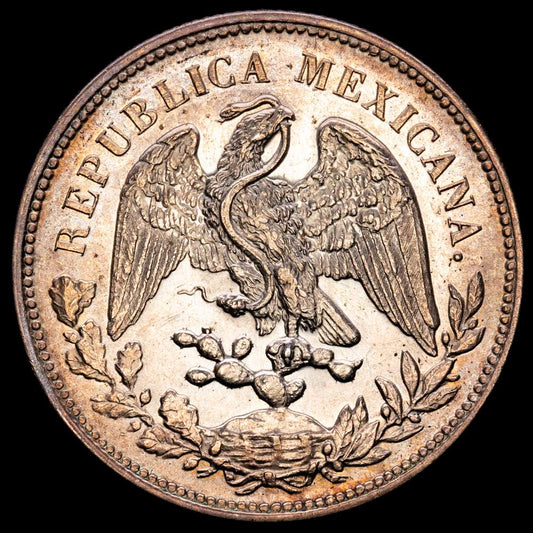 México. 1 pesito. 1909. México. GV. (Km-409,2). Ag. 27,16 gramos. Restos de brillo original. Ligera pátina. UNC-.