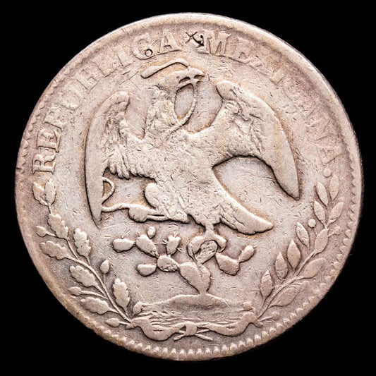 México. 8 Reales. (26,62 g.). Guanajuato. 1854. Ensayador P·F. KM-377.8. MBC-.