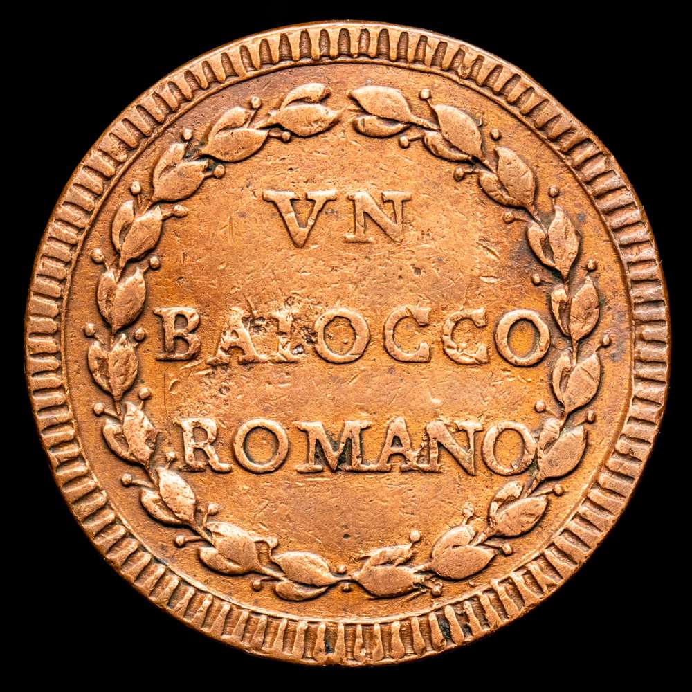 Vaticano – Pio VI. Un Baiocco. (11,79 g.). Vaticano. IXI. Munt-131B. MBC+.