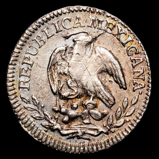 México. 1/2 Real. (1,63 g.). México. 1836. M·I. KM-370,9. MBC+. Rayitas y marquitas