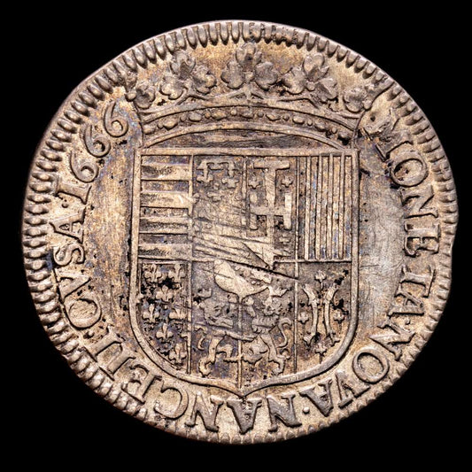 Francia – Charles IV. Testón. (8,51 g.). Nancy. 1666. KM-62. VF+. Ducado de Lorraine