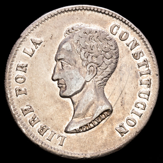 Republica Bolivia. 8 Soles. (26,85g.). Potosí. 1849. Ensayador F.M. KM-109. XF+. Restos de brillo original.