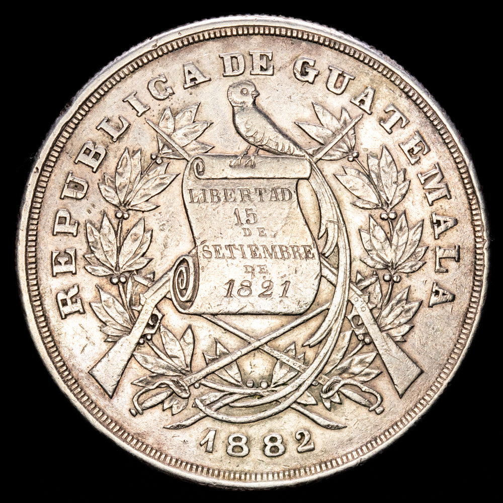 Guatemala – República. 1 Peso. (24,91g.). 1882. KM-208. VF+.