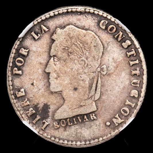 Bolivia. Sol. (3 g.). Potosí. 1859. Ensayador F·J. Encapsulado por NGC VF25.