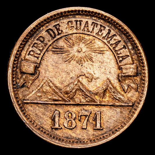 Guatemala. 1 Centavo. (4,94 g.). Guatemala. 1871. KM-196. XF.