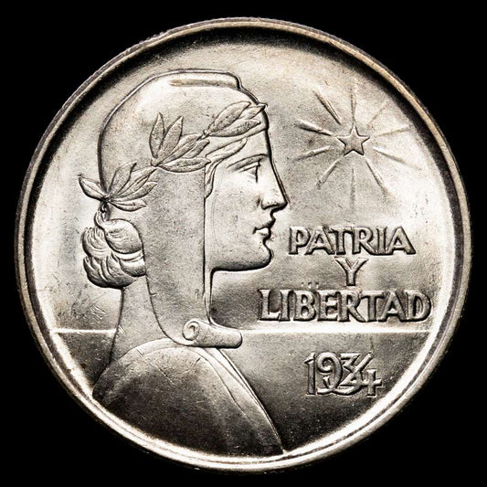 Cuba. 1 Peso. (26,75 g.). Cuba. 1934. KM-22. UNC-
