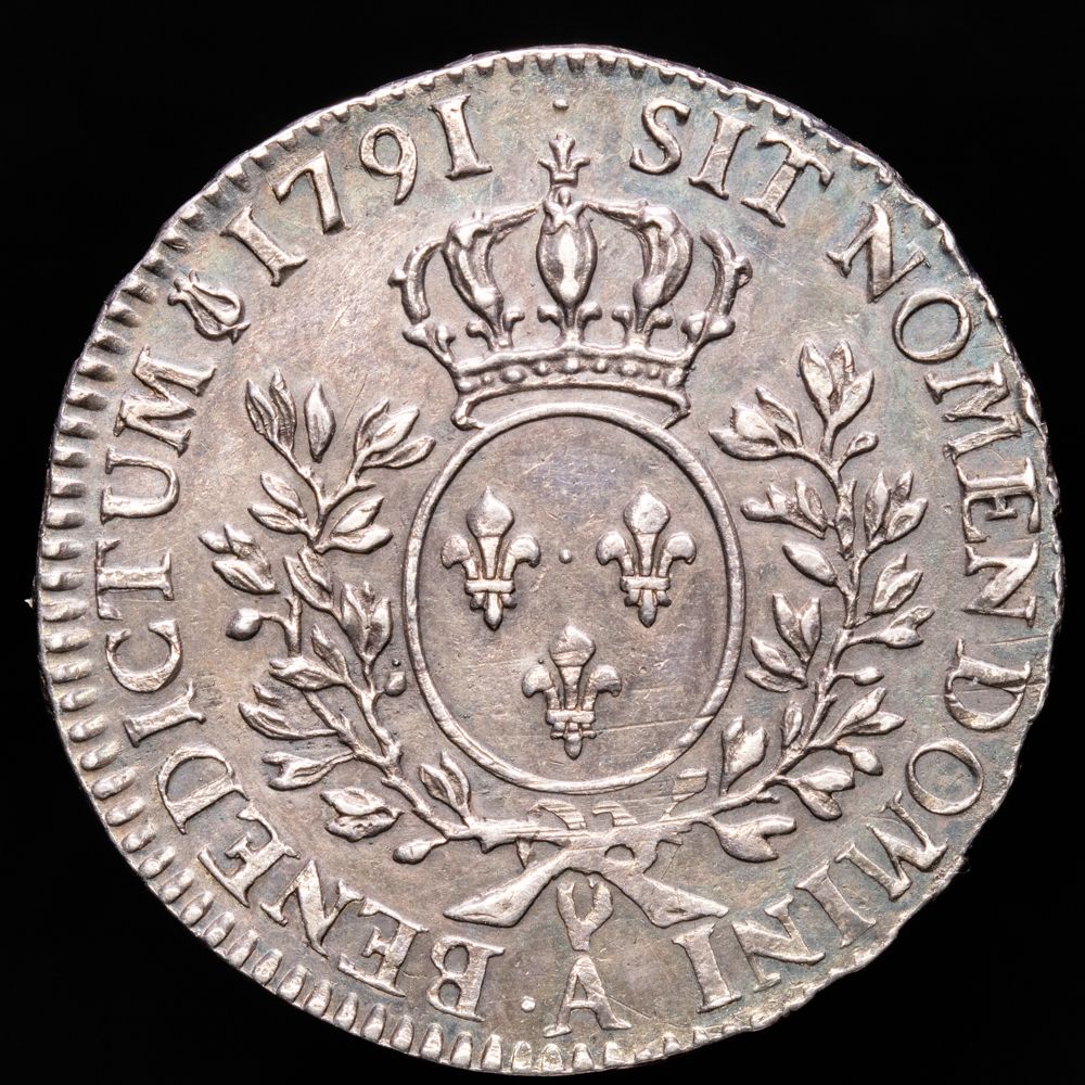 Francia. Luis XVI. 1/2 Ecu (14,68 g.). Paris A. 1791. G-355. XF+. Muy bella.