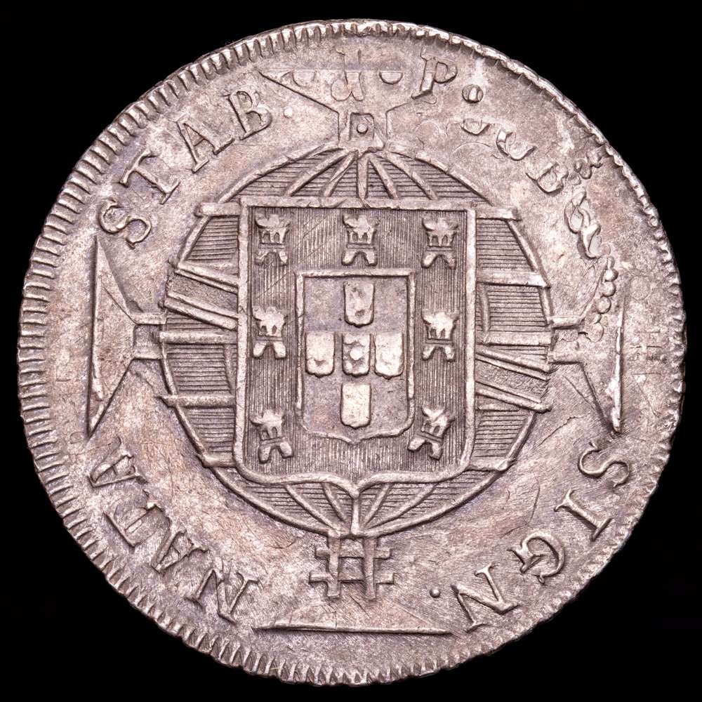 Brasil – Joannes. 960 Reis. (26,88 g.). Rio. 1820. KM-326.1. MBC+. Acuñada sobre un 8 Reales Lima, ensayador J·P