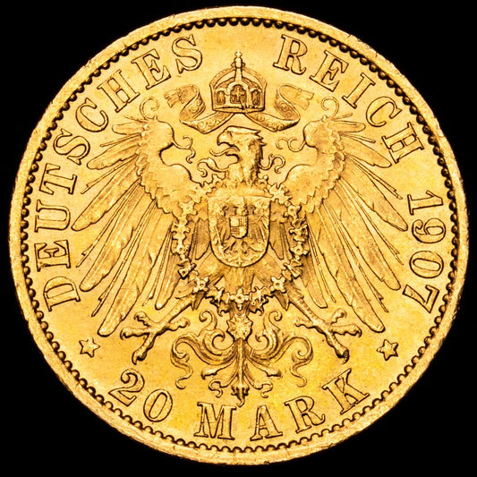 Prussia – Wilhelm II. 20 Mark. (7,97 g.). Berlin. 1907. KM-521. XF+.