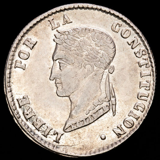 Bolivia. 4 Soles. (13,49 g.). Potosí. 1856. Ensayador F·J. KM-123.3. XF+. Restos de brillo original
