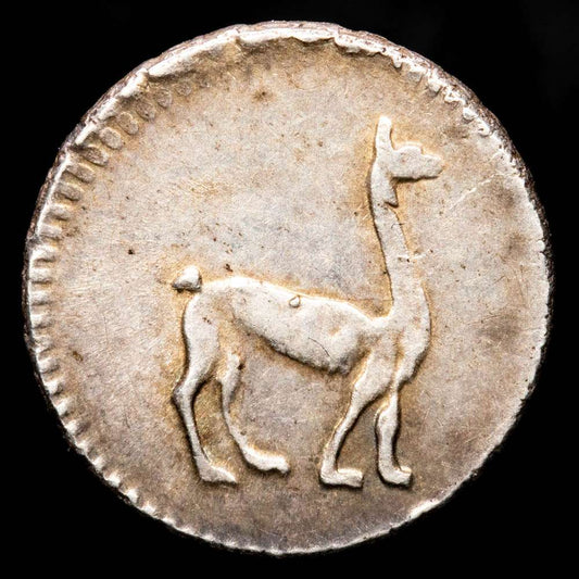 Perú. 1/4 de Real. (0,81 g.). Lima. 1855. KM-143.1. AU-53. Restos de brillo original.