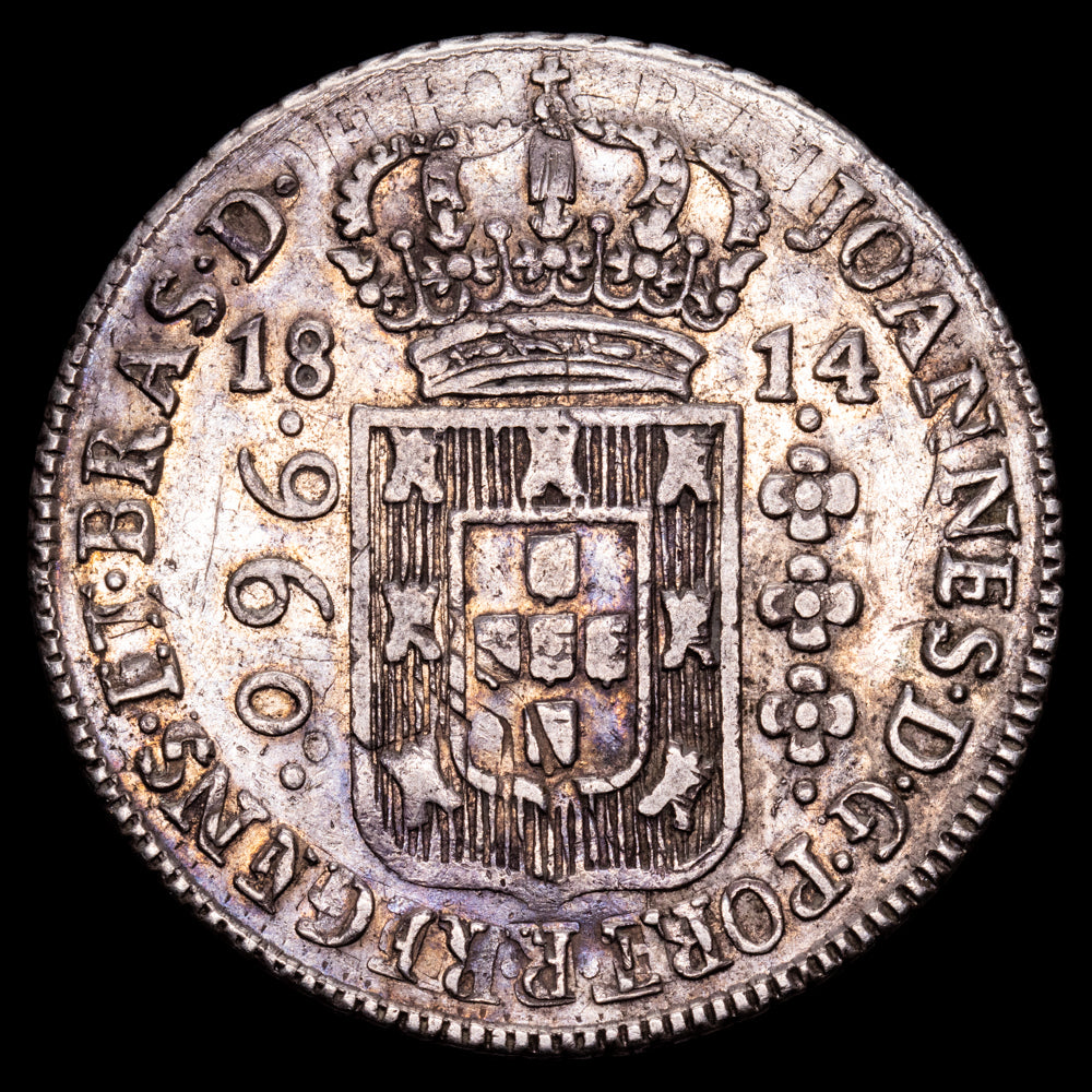 Brasil – Juan Principe. 960 Reis. (26,87 g.). Rio. 1814. KM-307.3. MBC+. Acuñada sobre un 8 reales