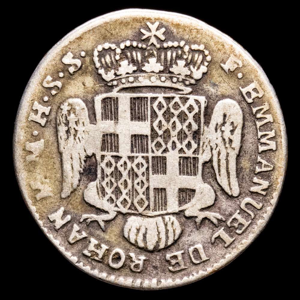 Malta – Emmanuel de Roman. 6 Tari. (5,62 g.). Malta. 1780. KM-303.1. MBC-.