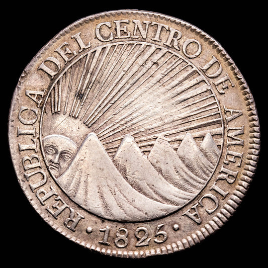 República de Centroamérica. 8 Reales. (26,69 g.). Guatemala. 1825. Ensayador M. KM-4. MBC+.
