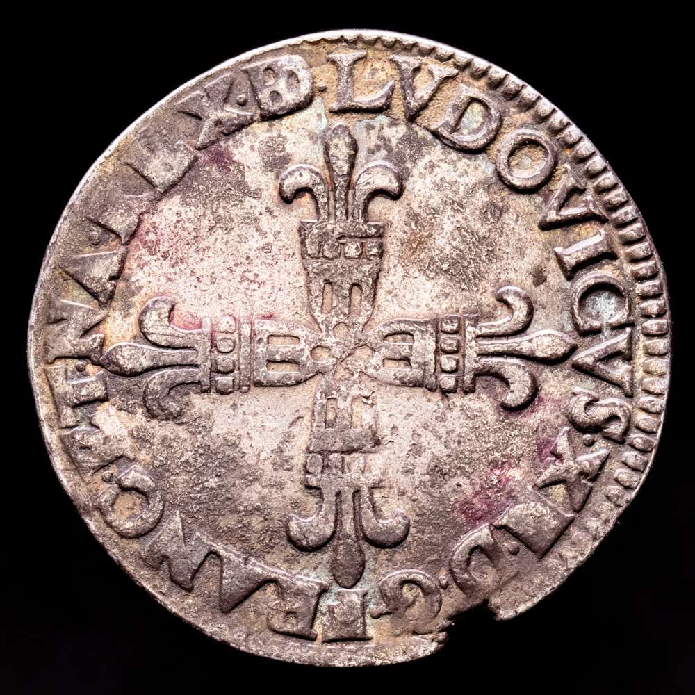 Louis XIII. 1/4 Ecu. (9,45 g.). Navarra. 1613. G-30. MBC+.