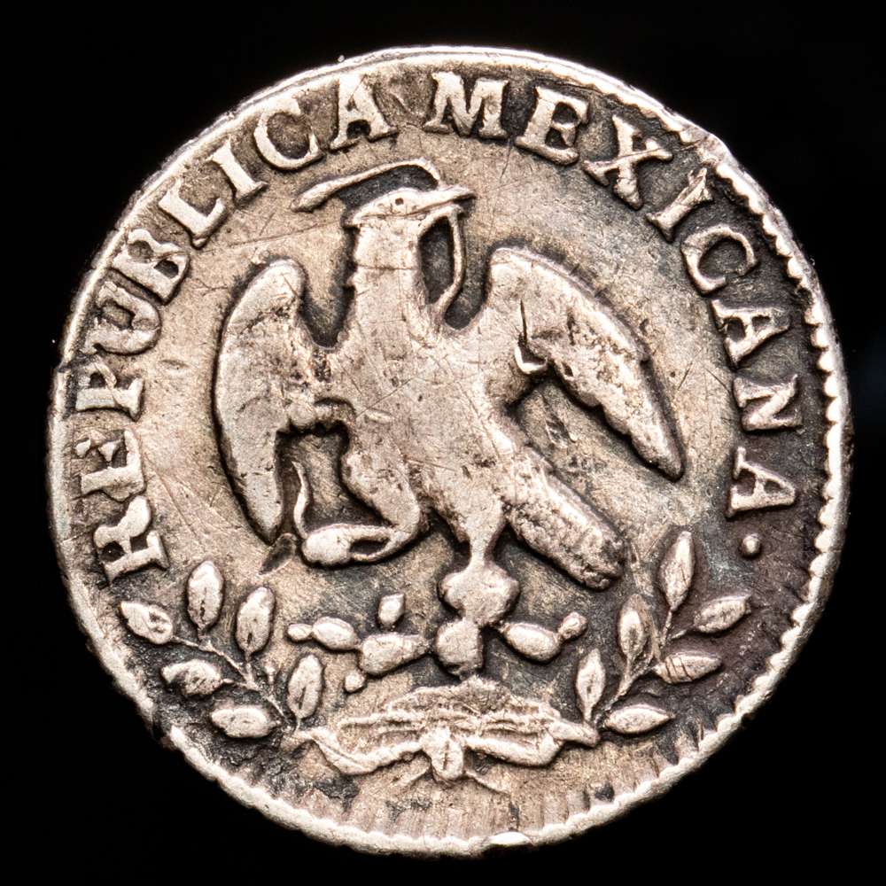 México. 1/2 Real. (1,63 g.). México. -1856/5. G·F. KM-370,9. MBC+.