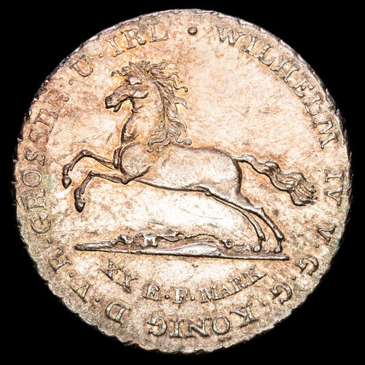 Alemania – Wilhem IV. 16 Gutegroshmen. (11,74g.). Hannover. 1830. KM-145.1. XF+.