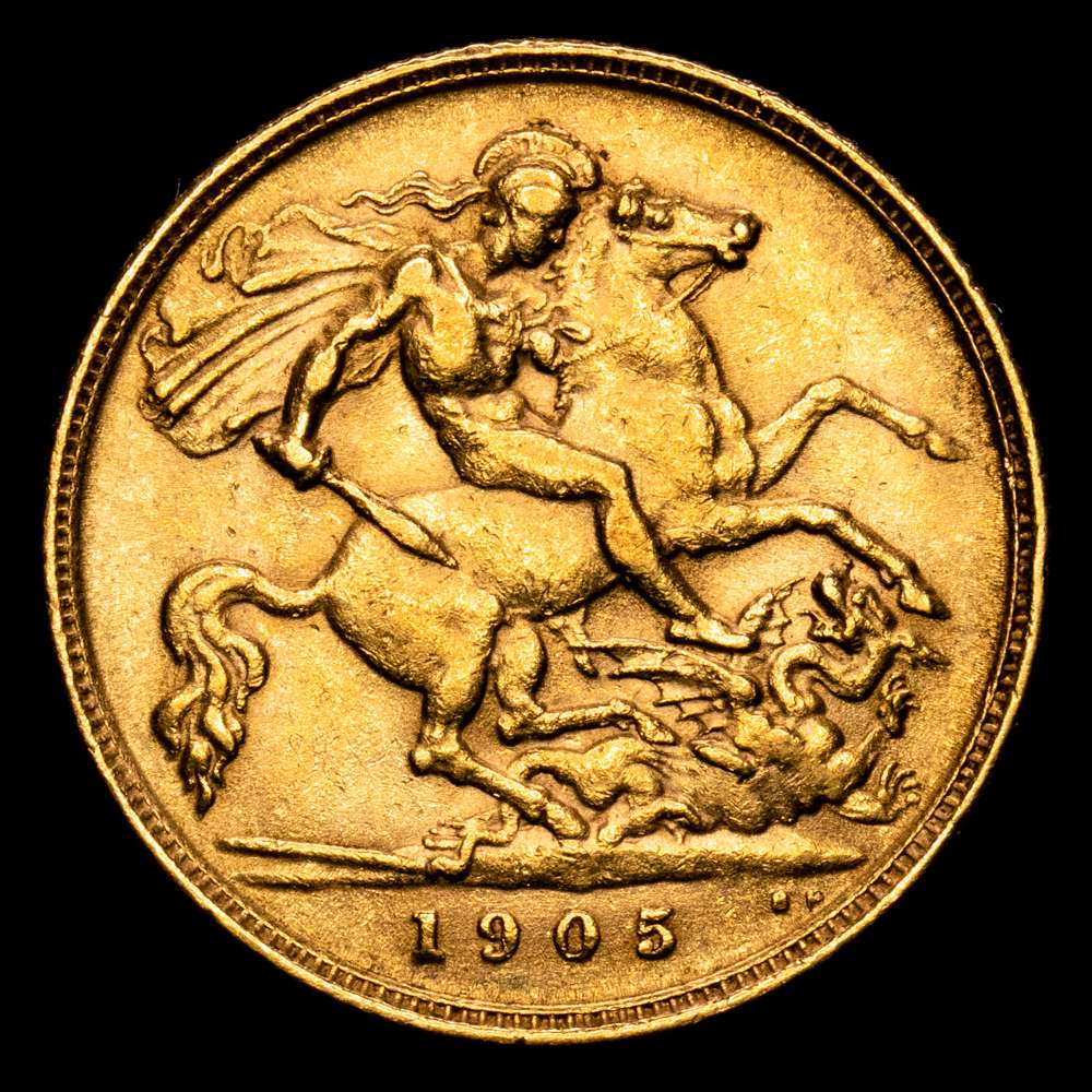 Gran Bretaña – Edward VII. Half-sovereign. (4,01 g.). London. 1905. KM-804. XF.