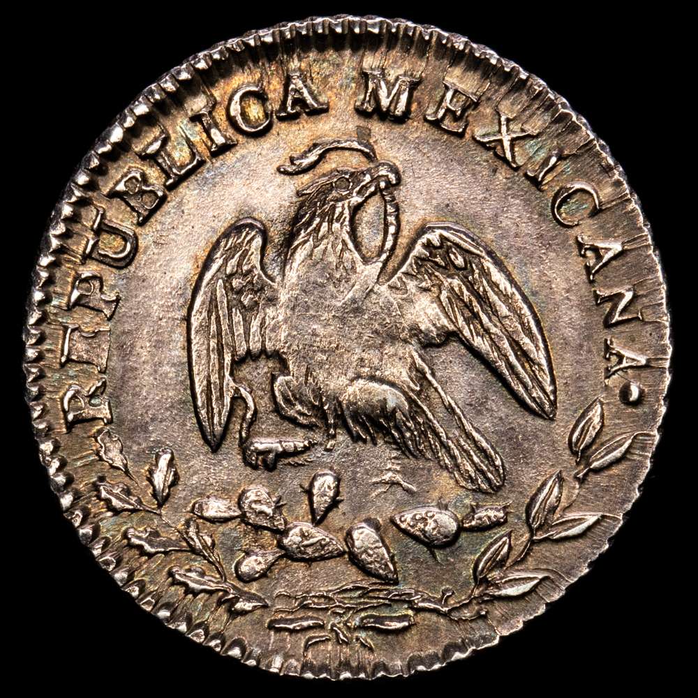 México. 1/2 Real. (1,71 g.). Guanajuato. 1849. P·F. KM-370,7. EBC+. Bella pátina
