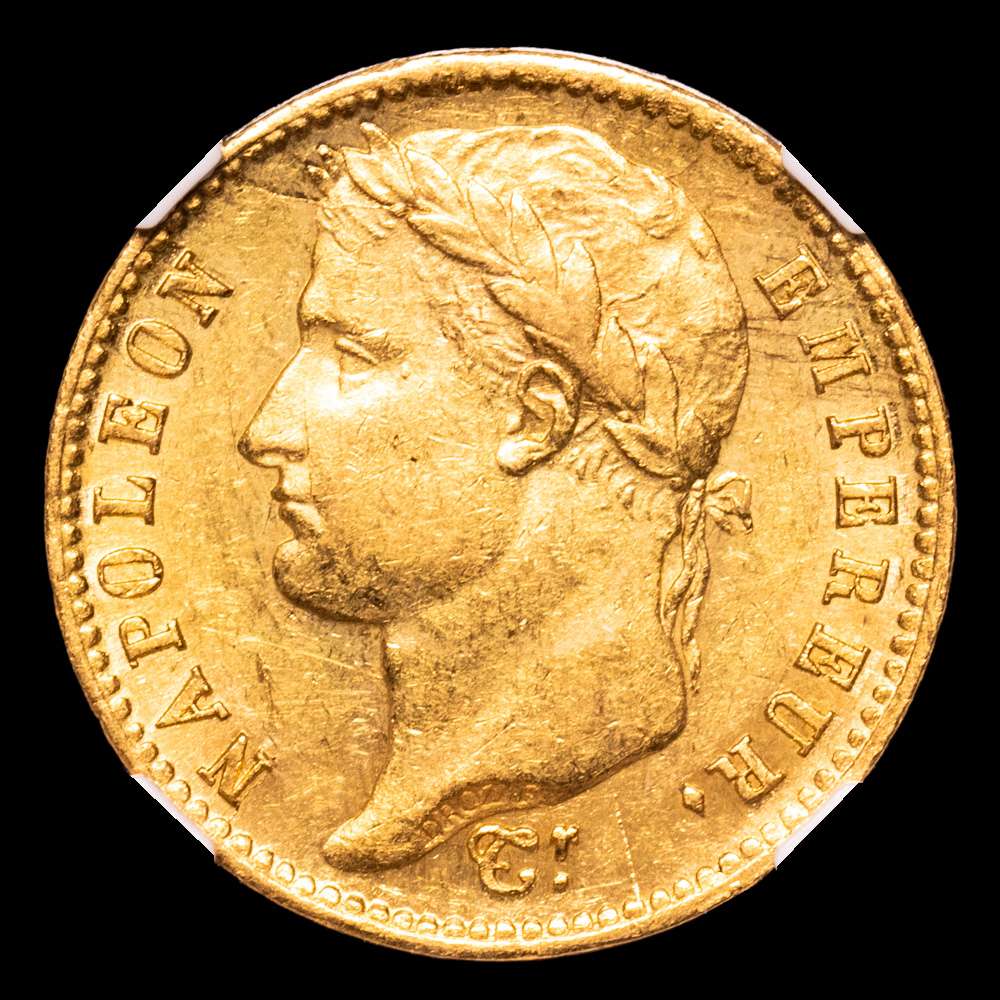 Premier Empire / Napoléon Ier (1804-1814). 20 francs Empire 1812, W, Lille. G.1025 – F.516 – Fr.512 ; Or – 6,45 g – 21 mm – 6 h NGC AU 58 . Superbe.