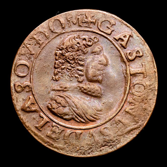 Francia. Double Tournois. (2,31 g.). Orleans. 1637. B. DIV-202. MBC+. Bella pátina