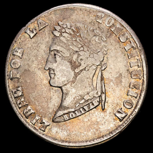 Bolivia. 4 Reales. (13,47g.). Potosí. 1855. Ensayador M·J. KM-123.2. VF.