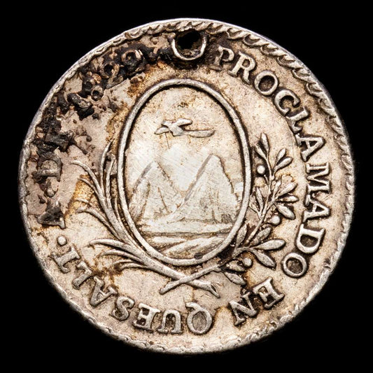 México – Agustín. Proclamación. (3,28 g.). Quesaltenango. 1822. Grove-46A. MBC+. Rara.