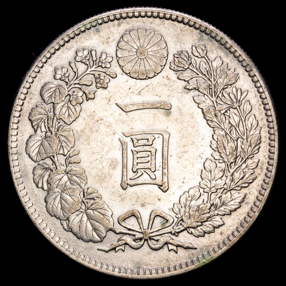 Japón – Yoshihito. 1 Yen. (26,87g.). Taisho. Año 3 (1914). KM-438. VF+. Atractiva.