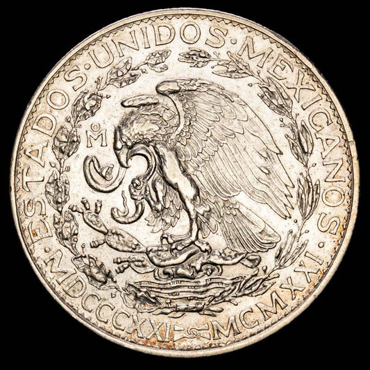 México. 2 Pesos. (26,66 g.). México. 1921. KM-462. EBC+. Restos de brillo original.