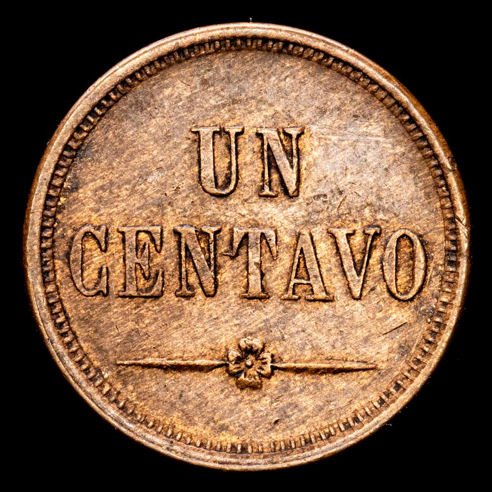 Guatemala. 1 Centavo. (4,94 g.). Guatemala. 1871. KM-196. XF.