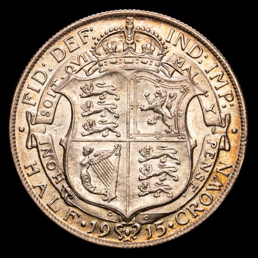 Gran Bretaña – George V. Half crown. (14,16 g.). 1915. KM-818.1. EBC+. Brillo original.