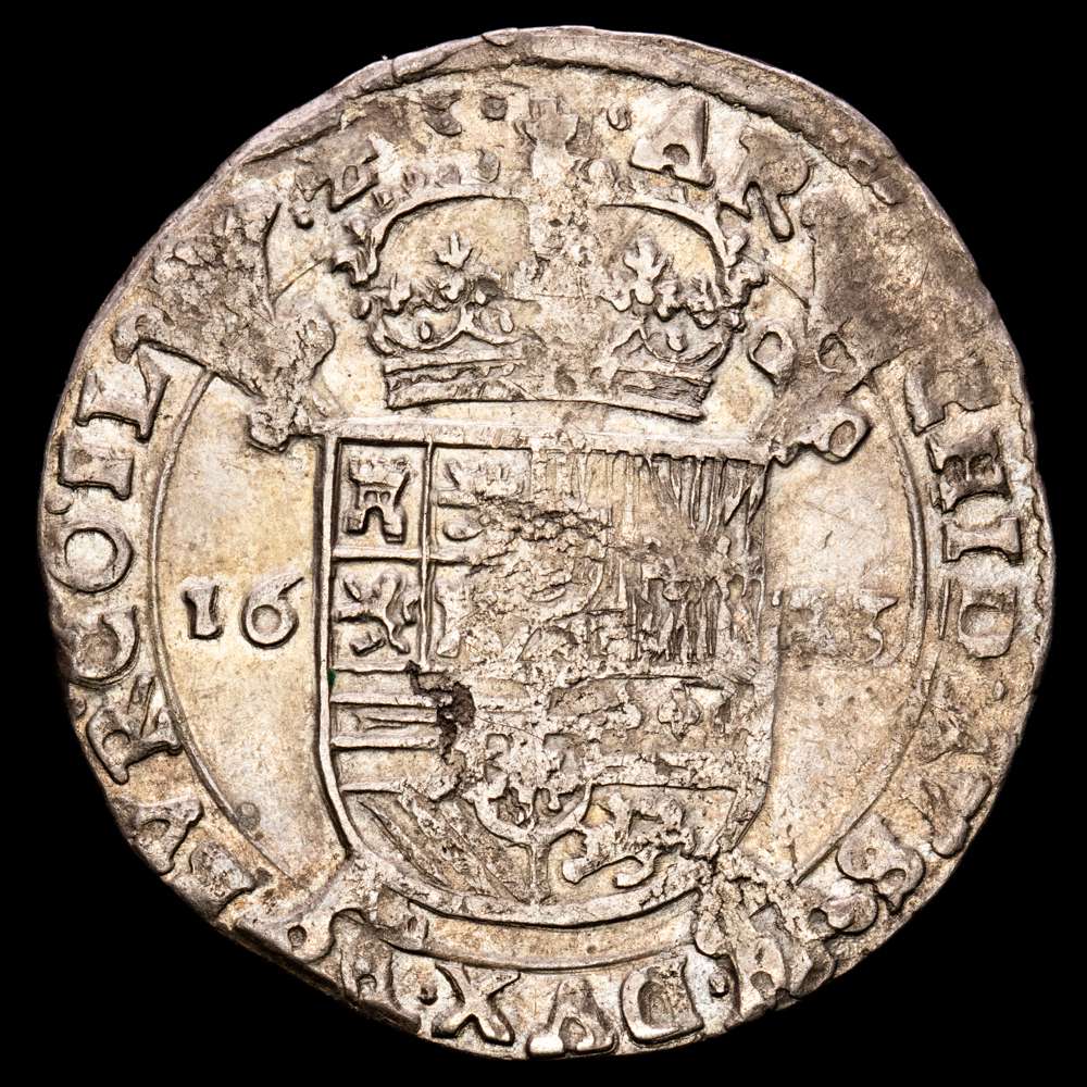 Paises Bajos – Felipe IV. Escalin. (5,17 g.). Brujas. 1623. VGH-333-6. MBC. Escasa.