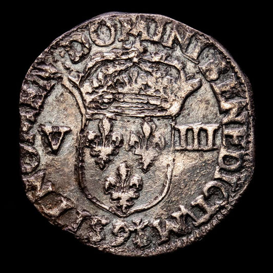Francia – Louis XIII. 1/8 de Ecu. (4,48 g.). Rennes. 1619. G-31-17. MBC+. Muy rara.