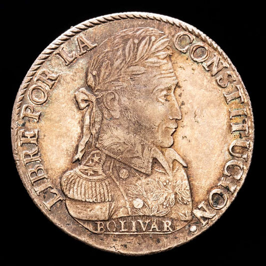 República de Bolivia. 8 Soles. (27,1 g.). Potosí. 1833. Ensayador L·M. KM-97. EBC/EBC+. Restos de brillo original. Tono y muy bella pátina.