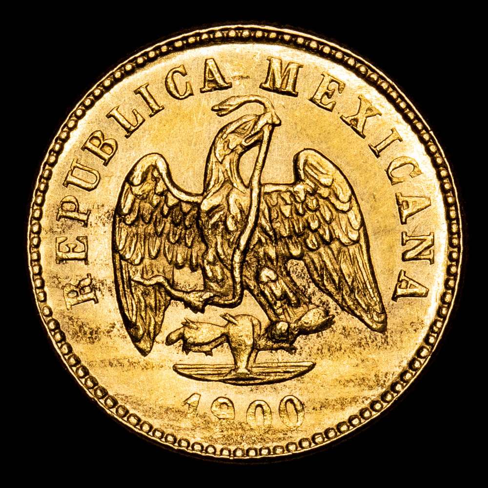 México. 1 Peso. (1,69 g.). México. 1900. KM-410.5. SC. Brillo original