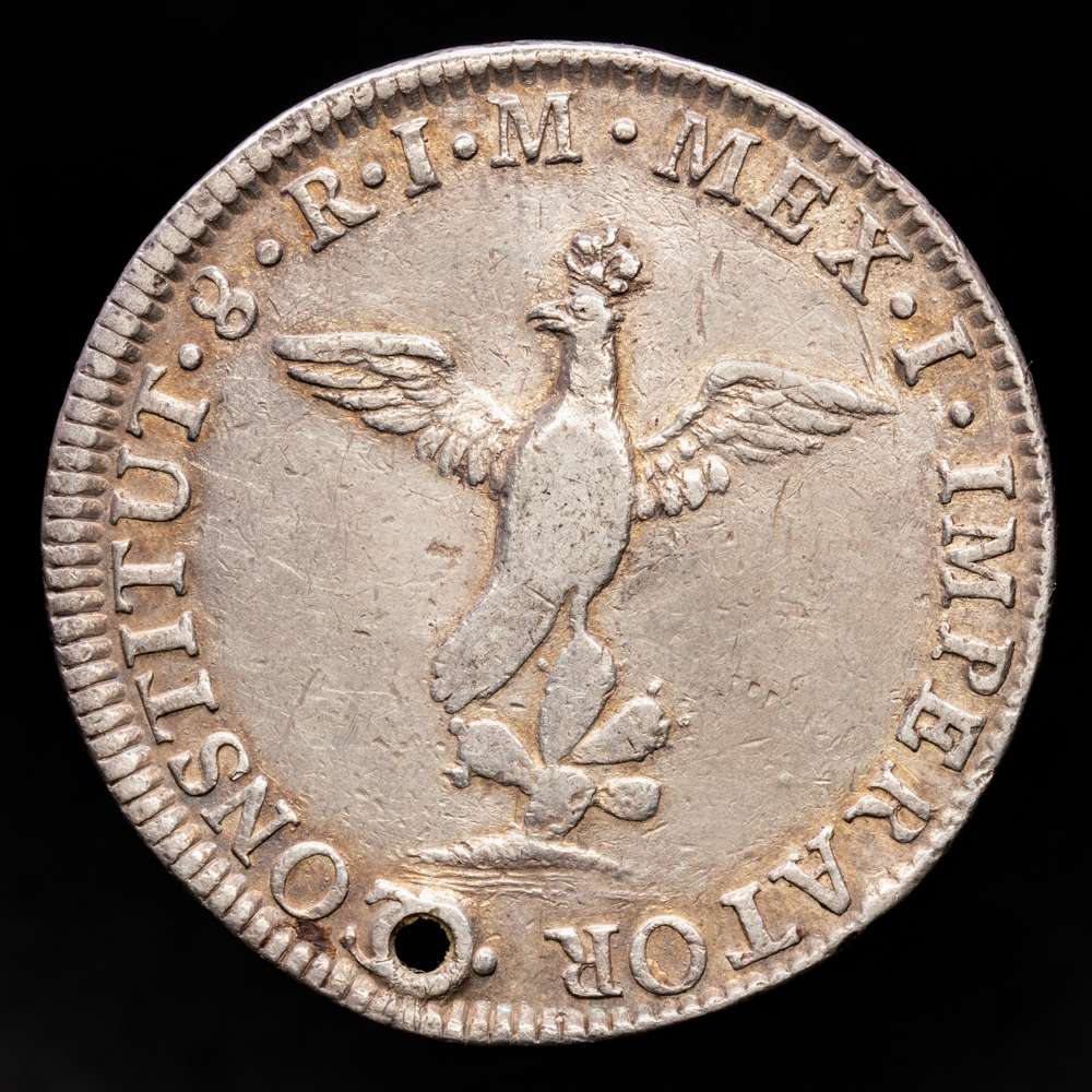 México – Agustín I. 8 Reales. (26,77 g.). México. 1822. J·M. KM-304. (MBC).