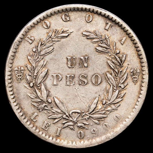 Colombia – República de Nueva Granada. 1 Peso. (24,76 g.). 1856/5. KM-118. VF+. Escasa