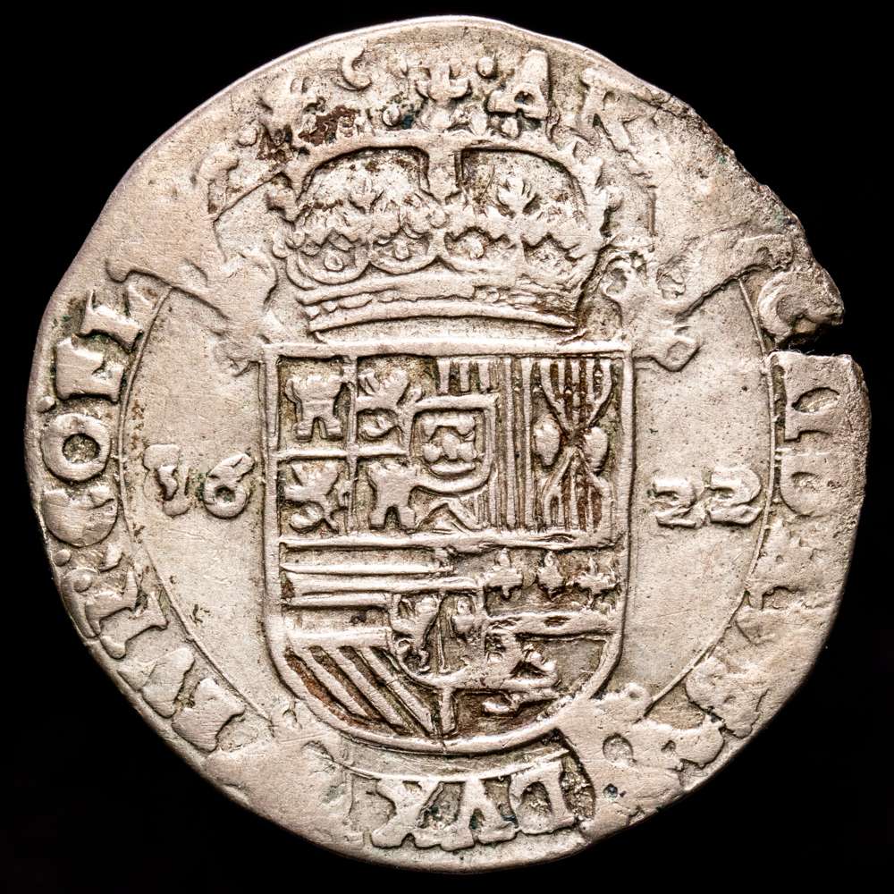 Paises Bajos – Felipe IV. Escalin. (4,98 g.). (Brujas). 1622. VGH-333-6. MBC. Escasa.