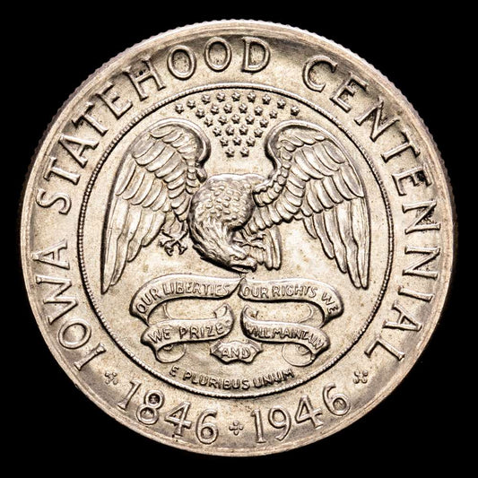 Estados Unidos. 1/2 dólar. 1946. (Km-197). Ag. 12,50 gramos. Centenario del Estado de Iowa. 1846-1946. SC.