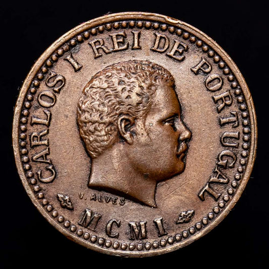 India Portuguesa – Carlos I. 1/8 Tanga. (3,17 g.). India. 1901 (MCMI). KM-14. EBC-.