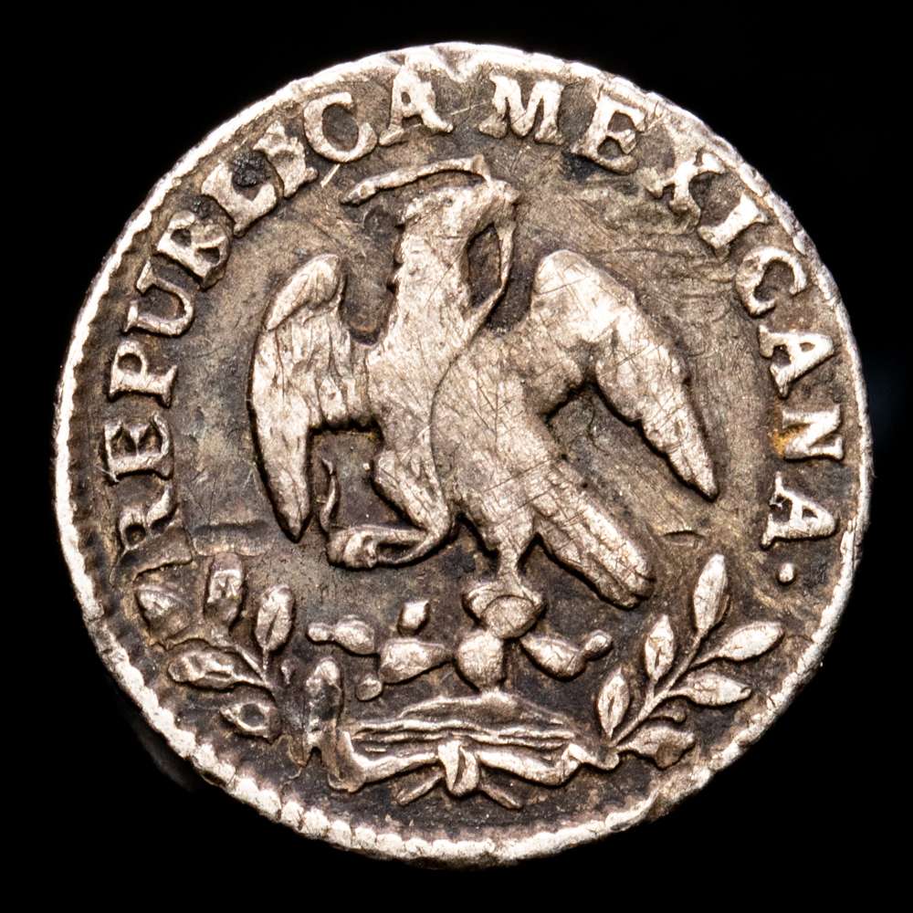 México. 1/2 Real. (1,67 g.). México. 1851. G·C. KM-370,9. MBC+. Pátina oscura.